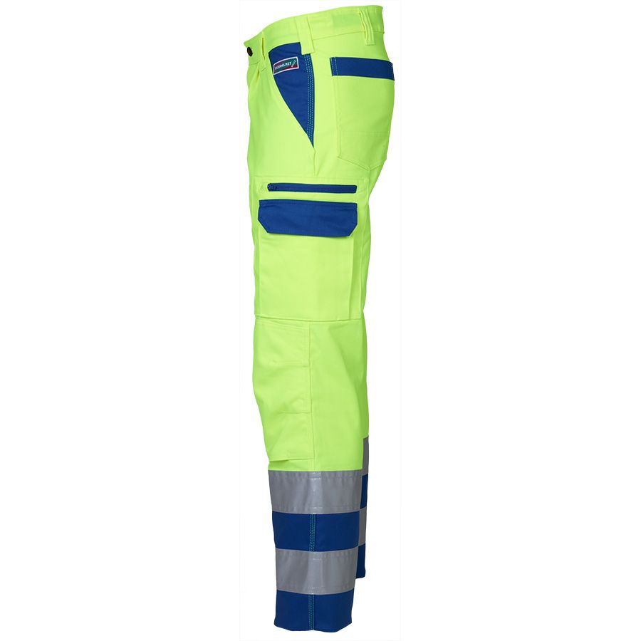 Warnschutz-Bundhose SICURELAST REFLEX, leuchtgelb/blau