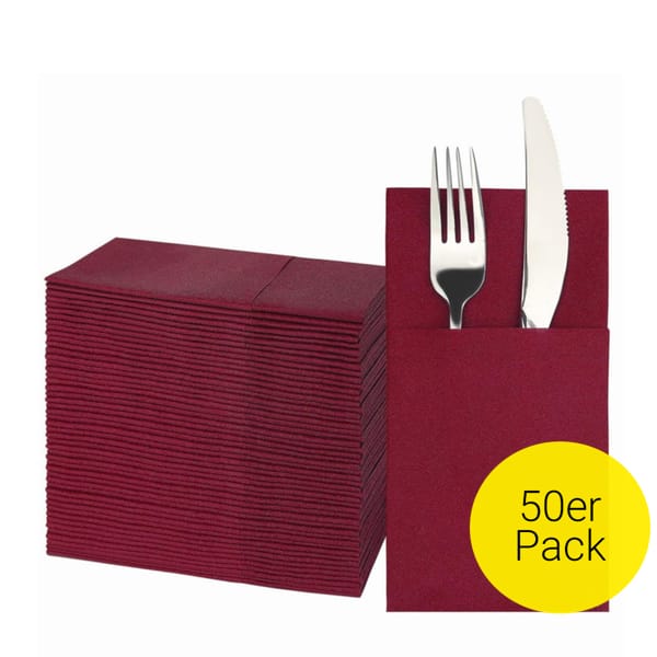 Serviette CutleryStar PREMIUM bordeaux 32 x 40 cm - 50 Stück