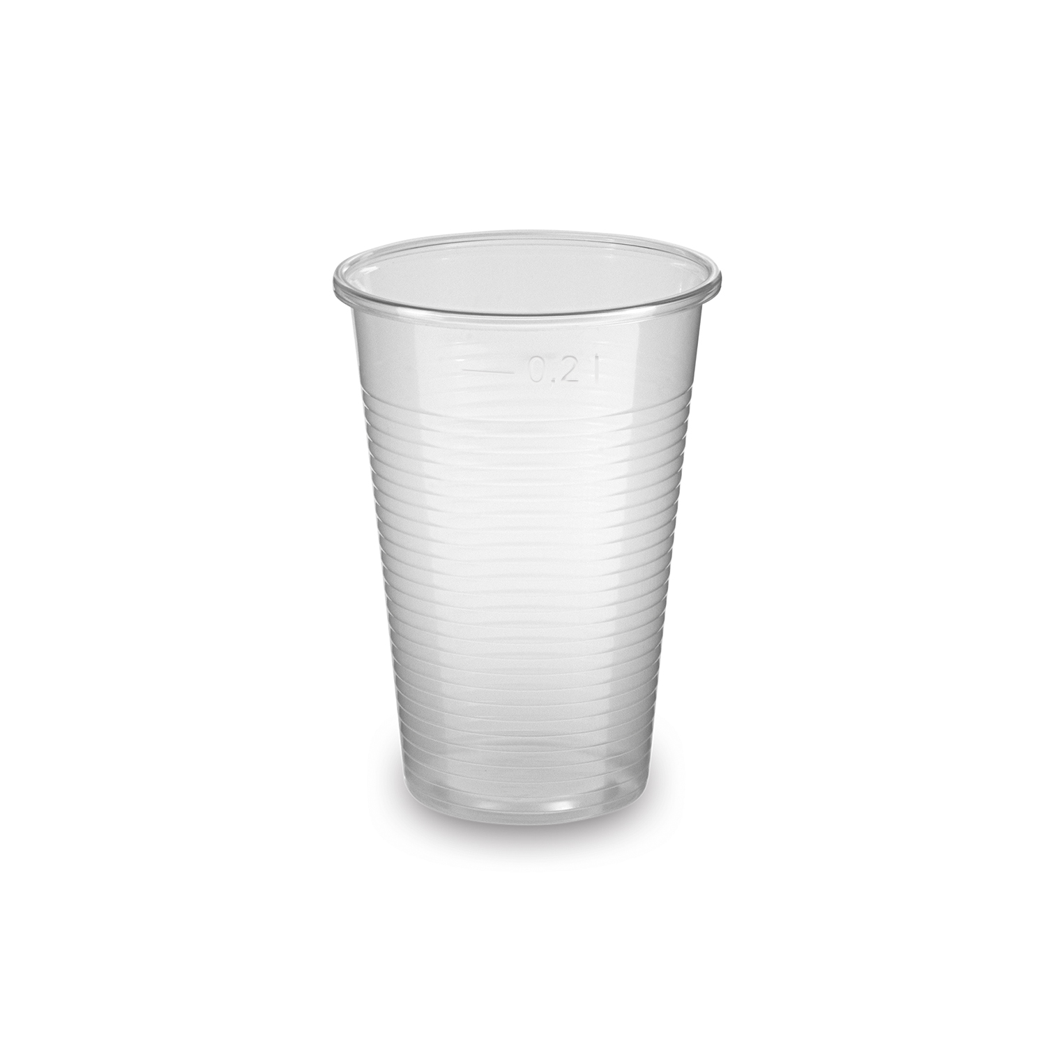 Klarer Trinkbecher aus PP für Buffet, Service und Take-away, Packung mit 100 Stück