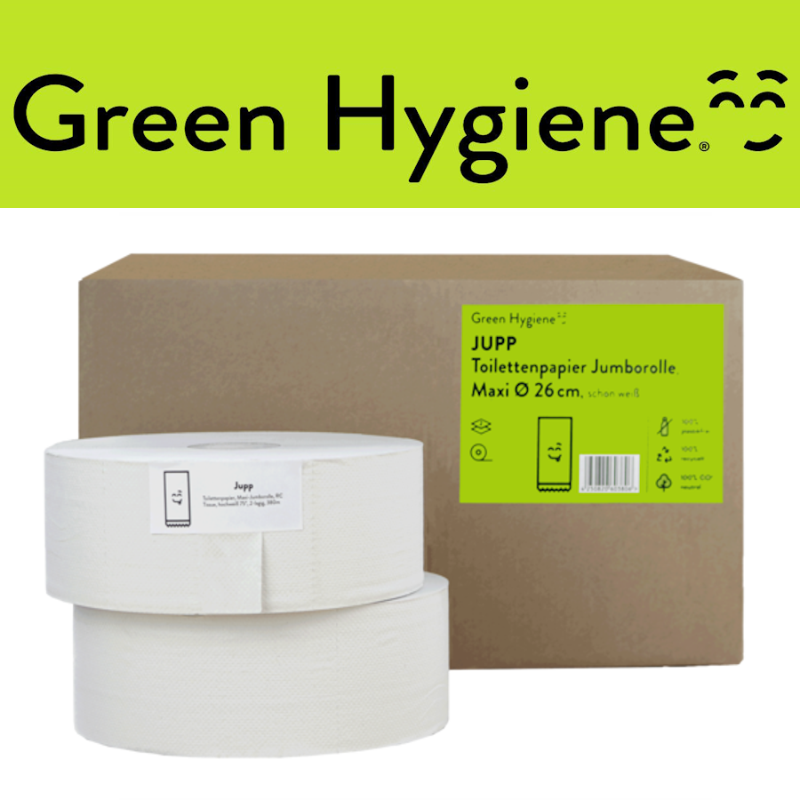 Green Hygiene® JUPP Jumborollen-Toilettenpapier, 2-lagig 380m