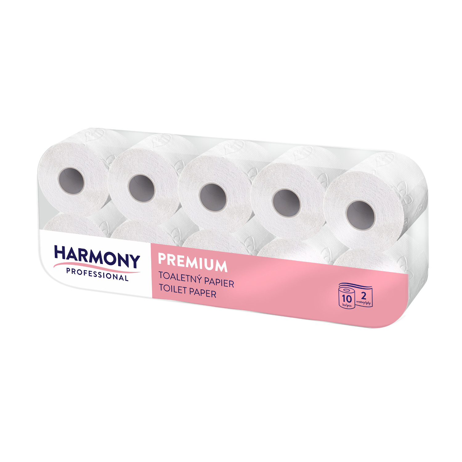 Toilettenpapier (Tissue) Harmony Professional 2-lagig weiß 200 Blatt - 10 Stück