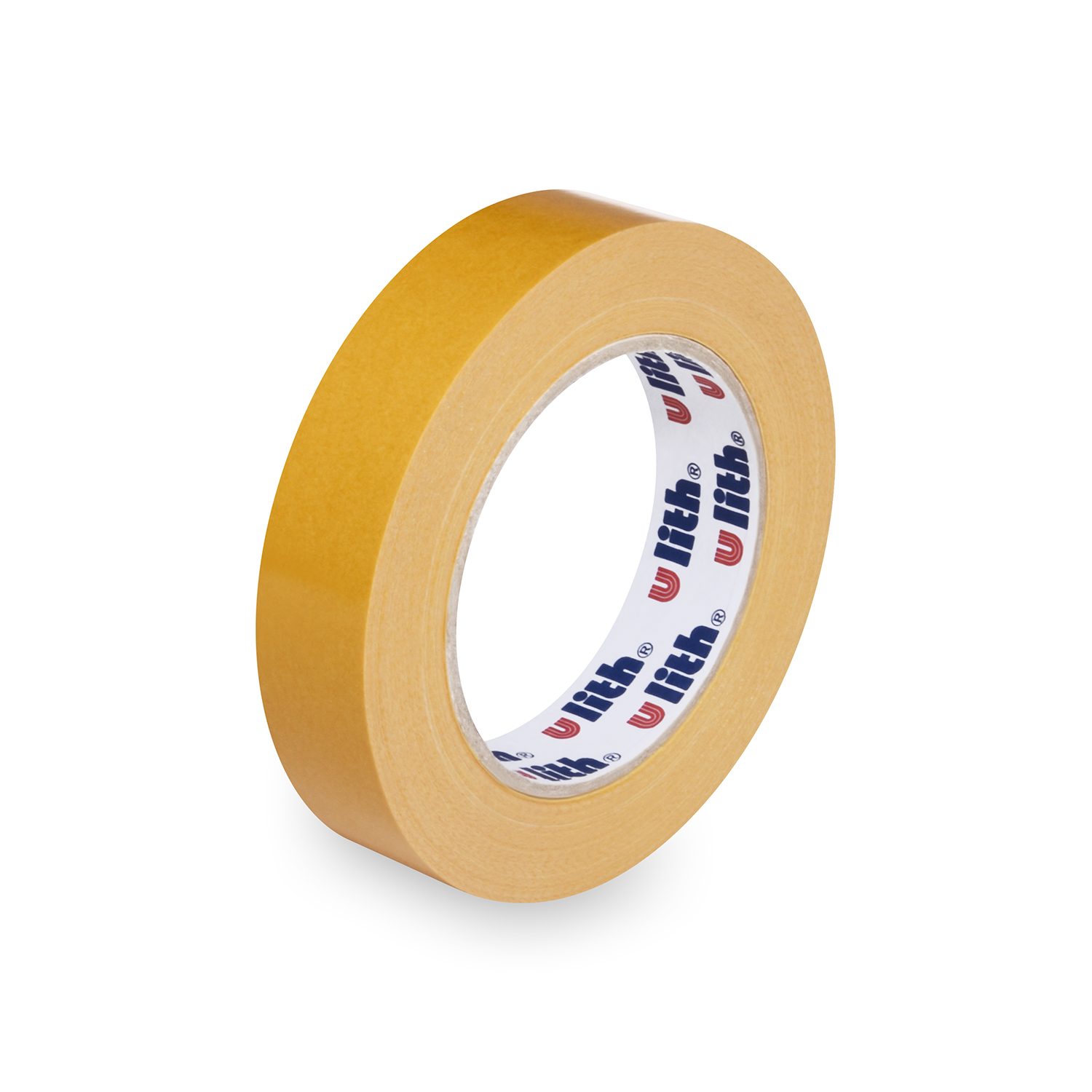 Klebeband PP beidseitig 25 mm x 25 m gelb, Packung mit 1 Rolle