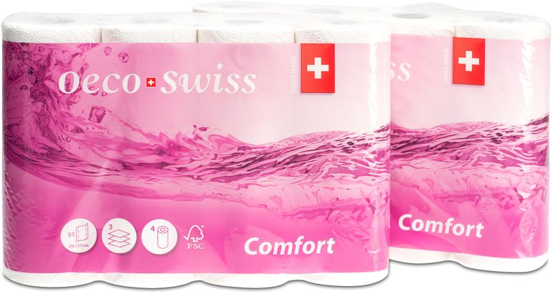 Haushaltpapier Oeco Swiss Comfort - 4 Rollen pro Pack