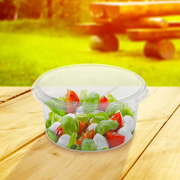 Rundbecher aus PP klar 250 ml mit Deckel für Take-away und Service, Packung mit 250 Set