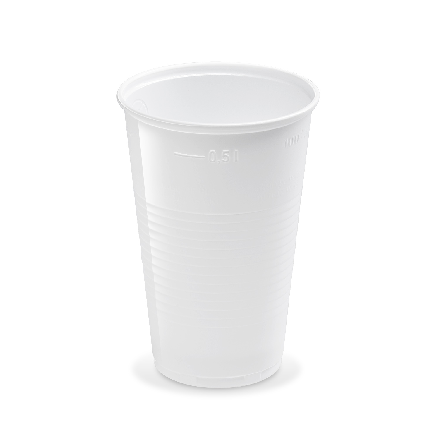 Trinkbecher PP weiss Ø 95 mm 0,5 l, Packung mit 10 Stück