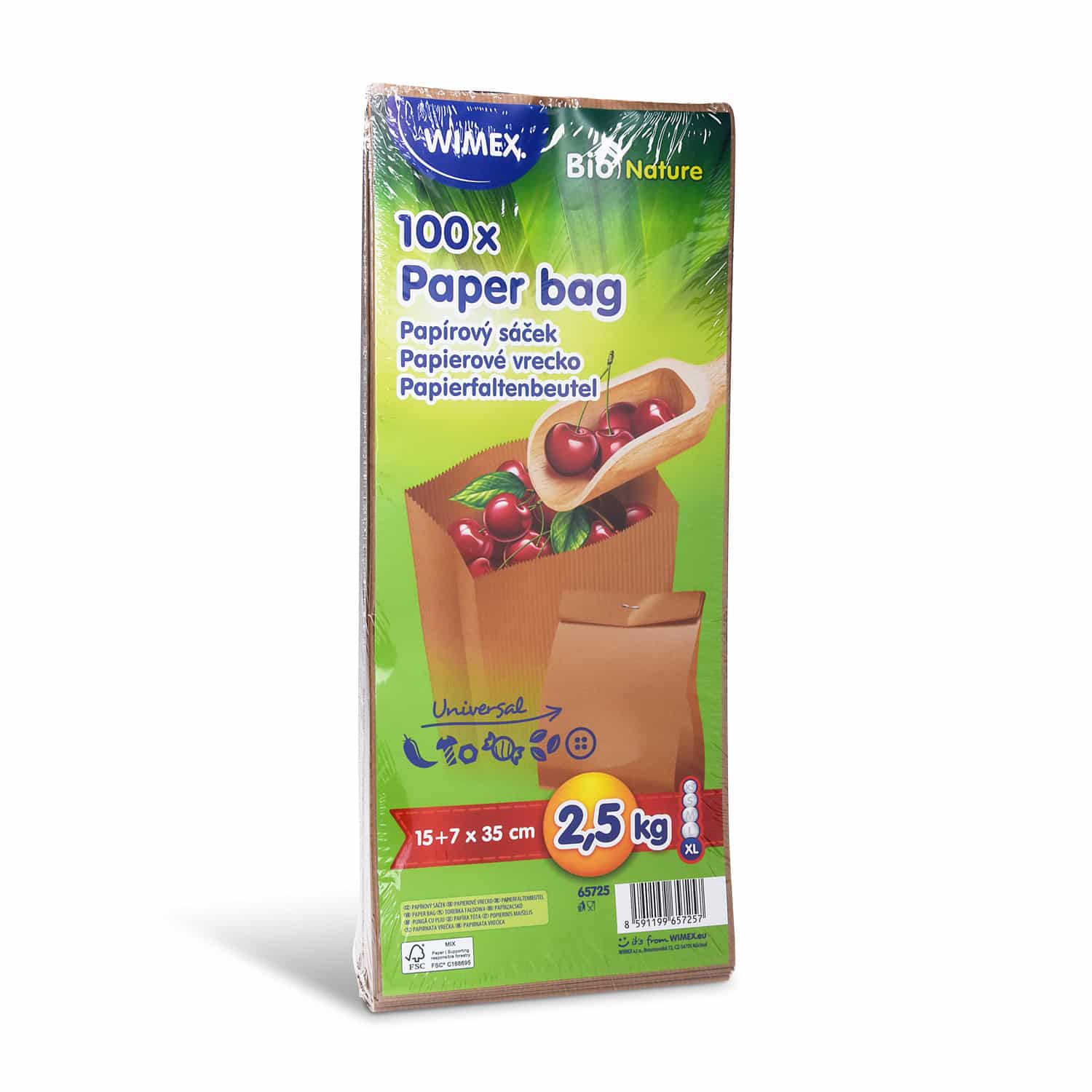 Papierfaltenbeutel (FSC Mix) braun 15+7 x 35 cm 2,5kg - 100 Stück
