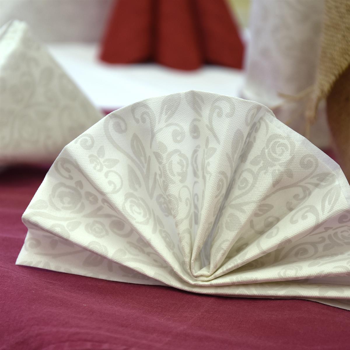 Serviette PREMIUM Dekor-R weiß 40 x 40 cm - 50 Stück