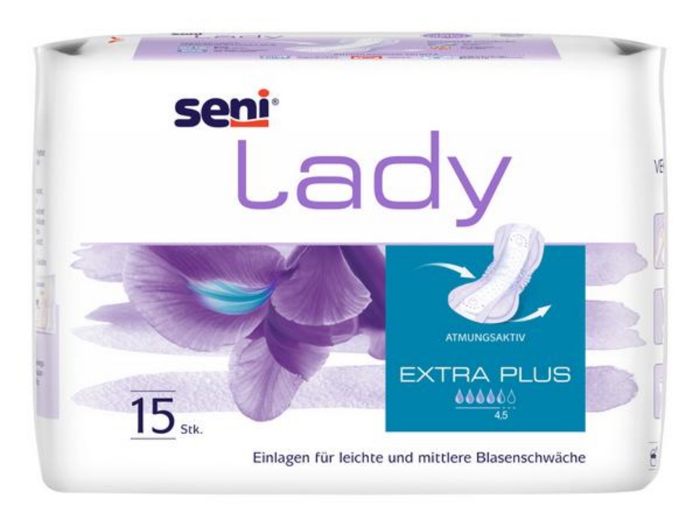 Seni Lady Einlagen atmungsaktive Vorlage für Frauen, extra plus 15 Stück