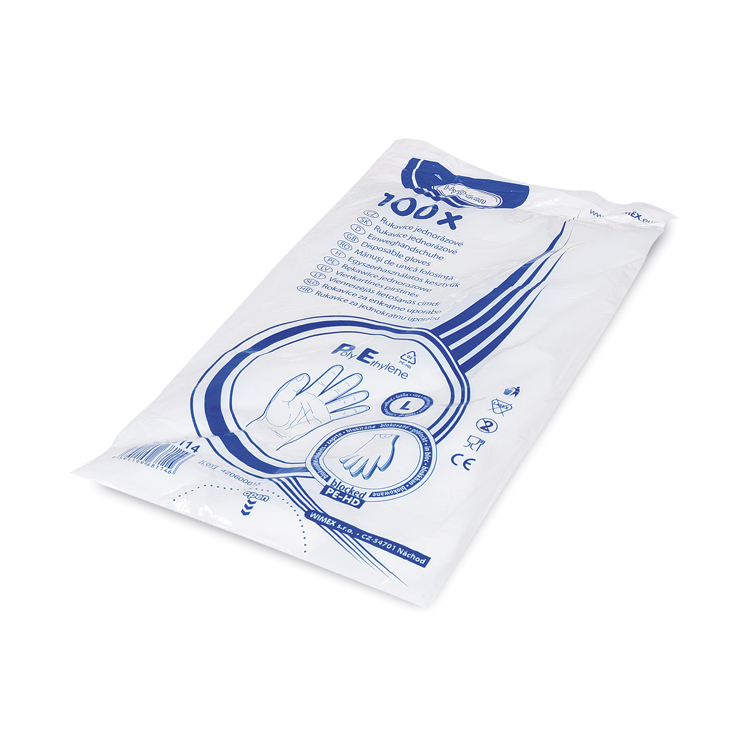 Einweghandschuhe HDPE transparent Grösse L, Packung mit 100 Stück für Service und Hygiene