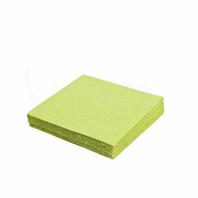 Serviette Papier FSC Mix 40 x 40 cm gelbgrün für Buffet und Service, Packung mit 250 Stück