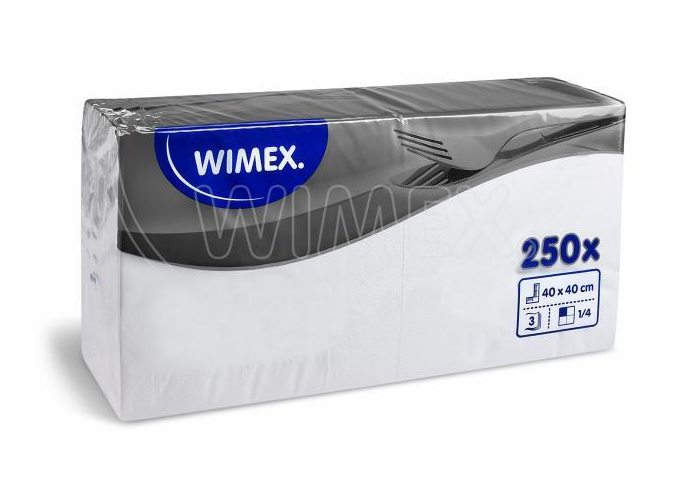 1500x Dinner-Servietten 3-lagig 1/4 -Falz weiss 40 x 40 cm