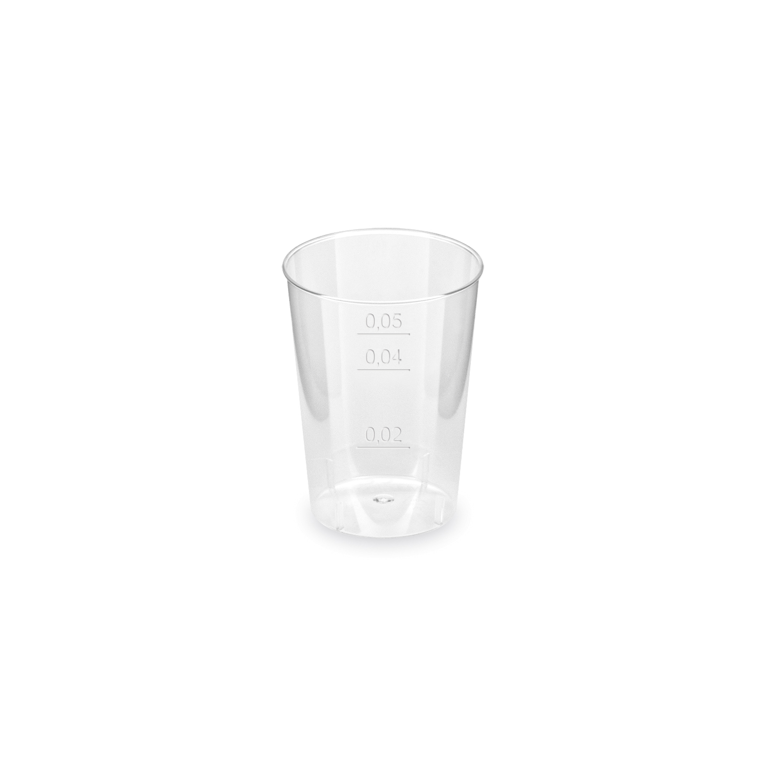 Schnapsglas aus PS klar für Degustation und Ausschank, Packung mit 40 Stück