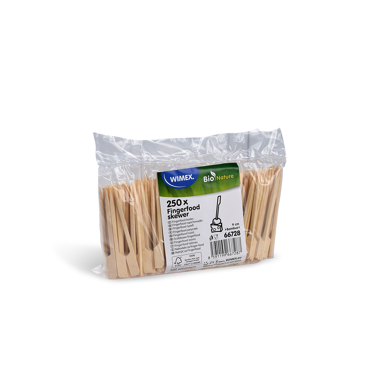 Fingerfood-Spieß aus Bambus (FSC 100%) 9cm - 250 Stück