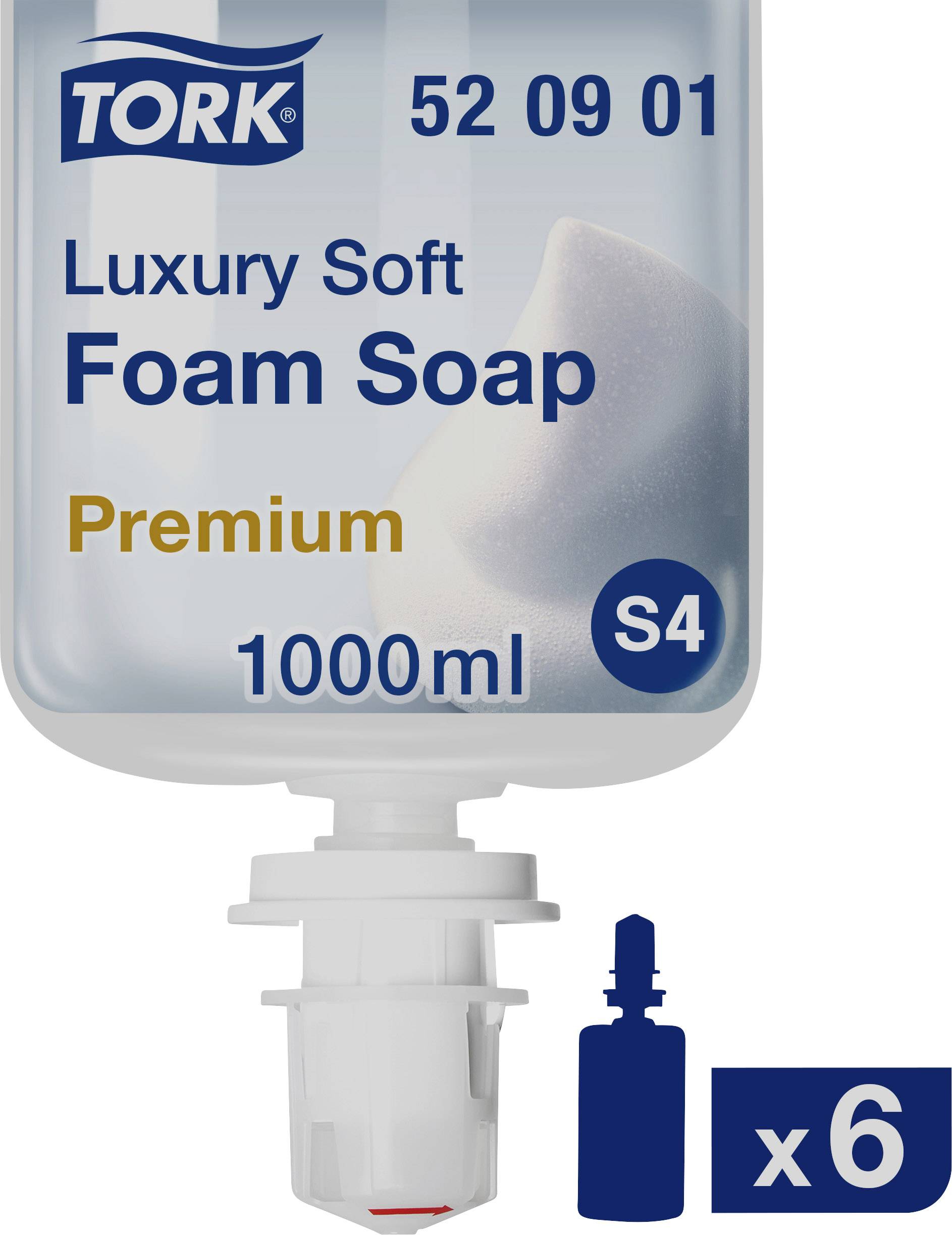 TORK 520901 luxuriöse Schaumseife Transparent S4 - Karton à 6 Patronen