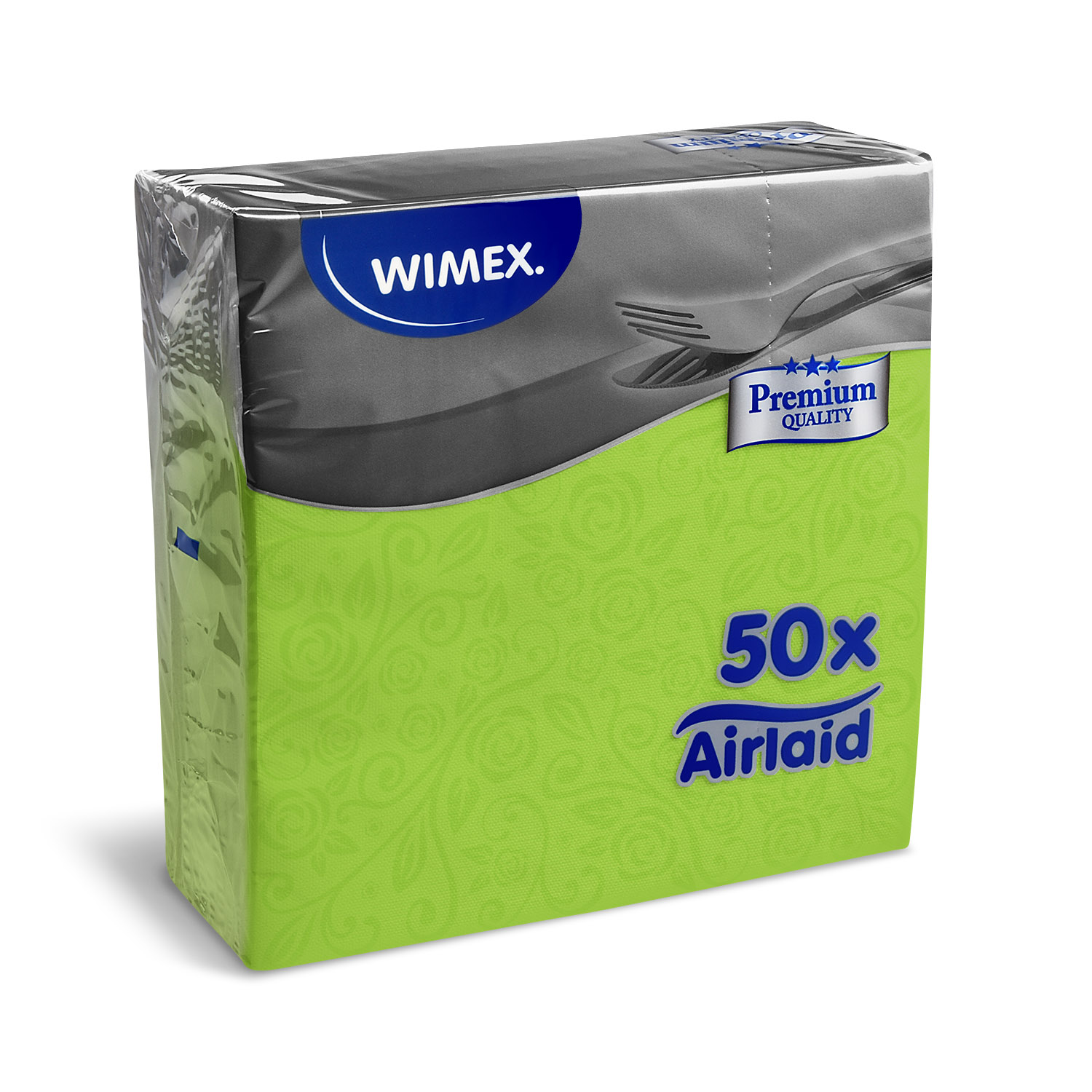 Serviette PREMIUM Dekor-R gelbgrün 40 x 40 cm - 50 Stück