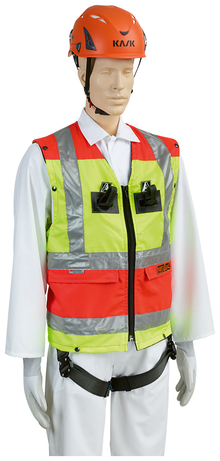 Multifunktionsweste VERTIQUAL C3 A BLACK HIGHLIGHT, M / Auffanggurt S-M