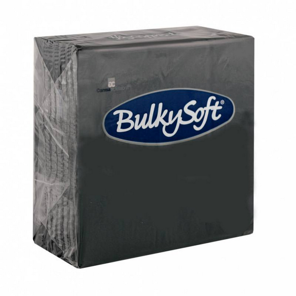 Servietten Bulkysoft 2-lagig, 1/4 Falz schwarz 33x33cm -2000 Stück