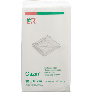 Gazin Mullkompressen 10x10cm 12-fach unsteril