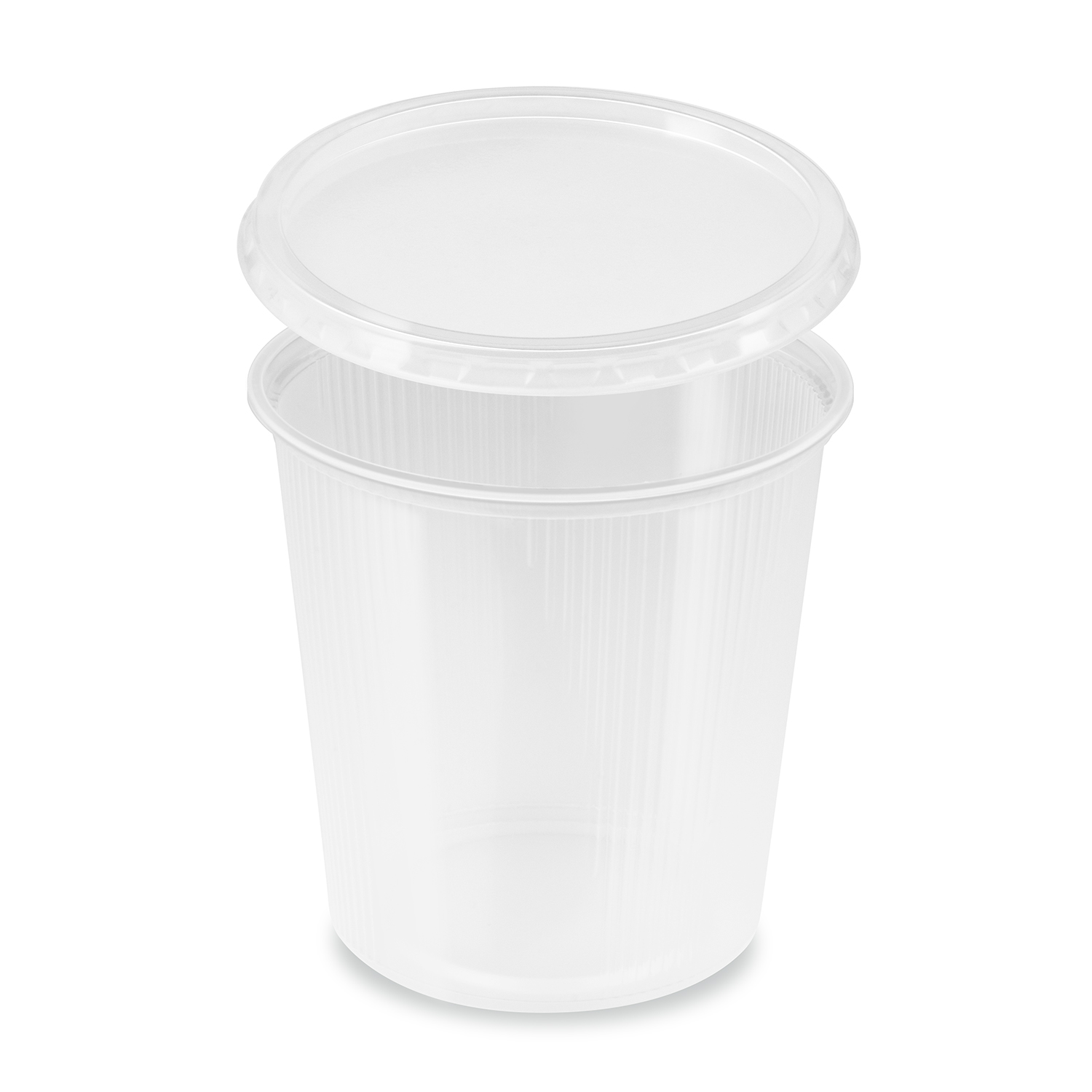 Rundbecher (PP) klar 500ml + Deckel - 250 Stück