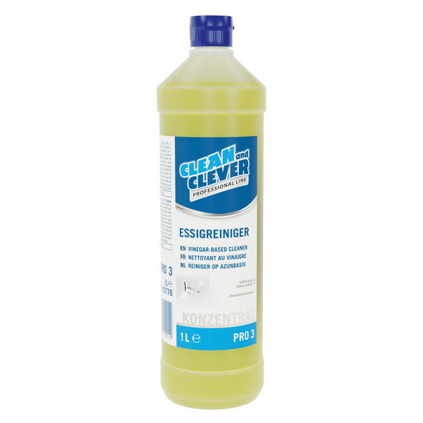 CLEAN and CLEVER Essigreiniger PRO 3, 12 Flaschen à 1 Liter