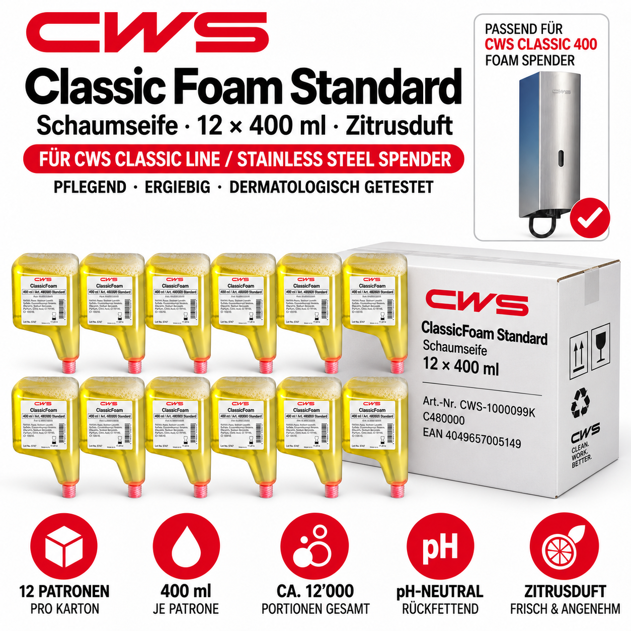 CWS ClassicFoam Standard Schaumseifenkonzentrat - Karton 12 Stück