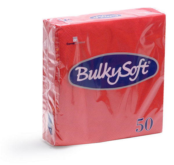 Servietten Bulkysoft 2-lagig, 1/4 Falz rot 33x33cm -2000 Stück
