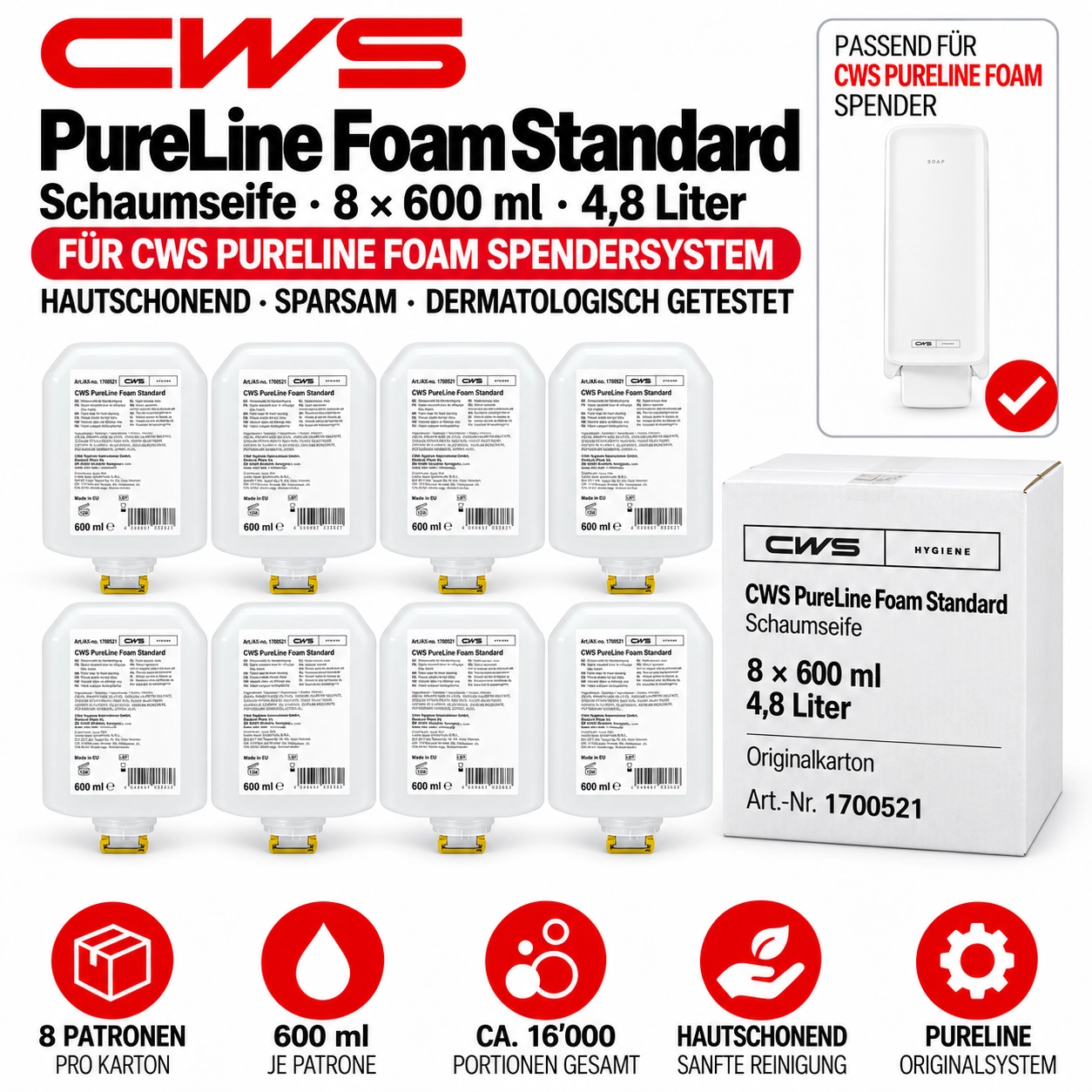 CWS Schaumseife PureLine Foam Standard 600 ml