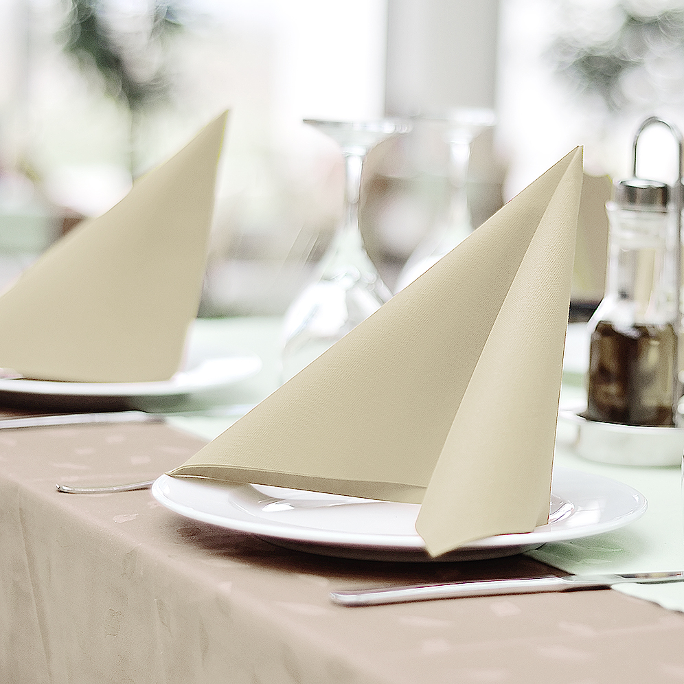 Airlaid Serviette PREMIUM champagner 40 x 40 cm - 50 Stück