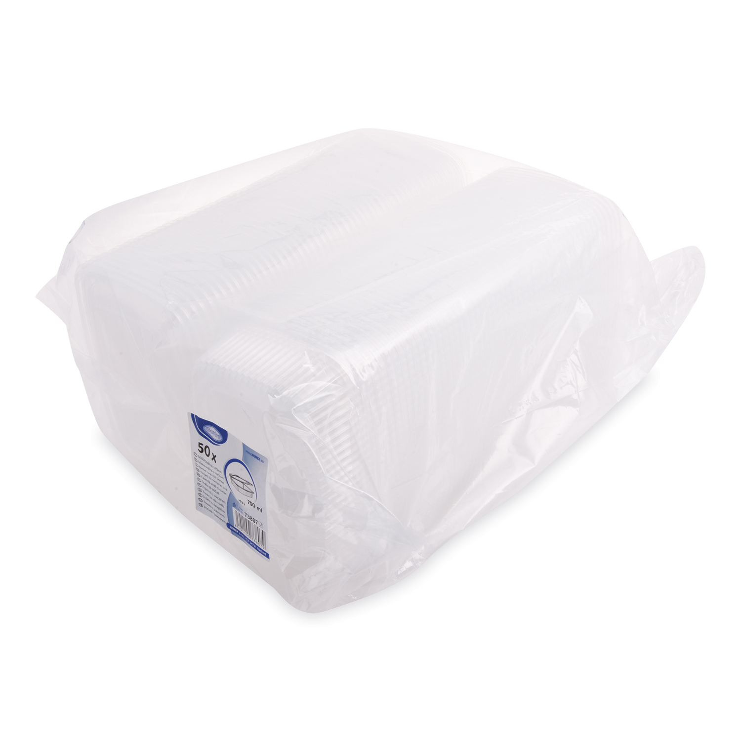 Feinkostbecher (PP) mit Deckel oval klar 750ml - 50 Stück