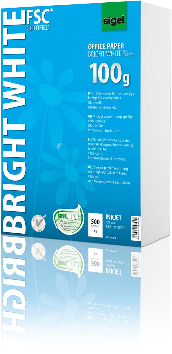 Inkjet-Papier A4 100g Bright white 500 Blatt SIGEL IP150