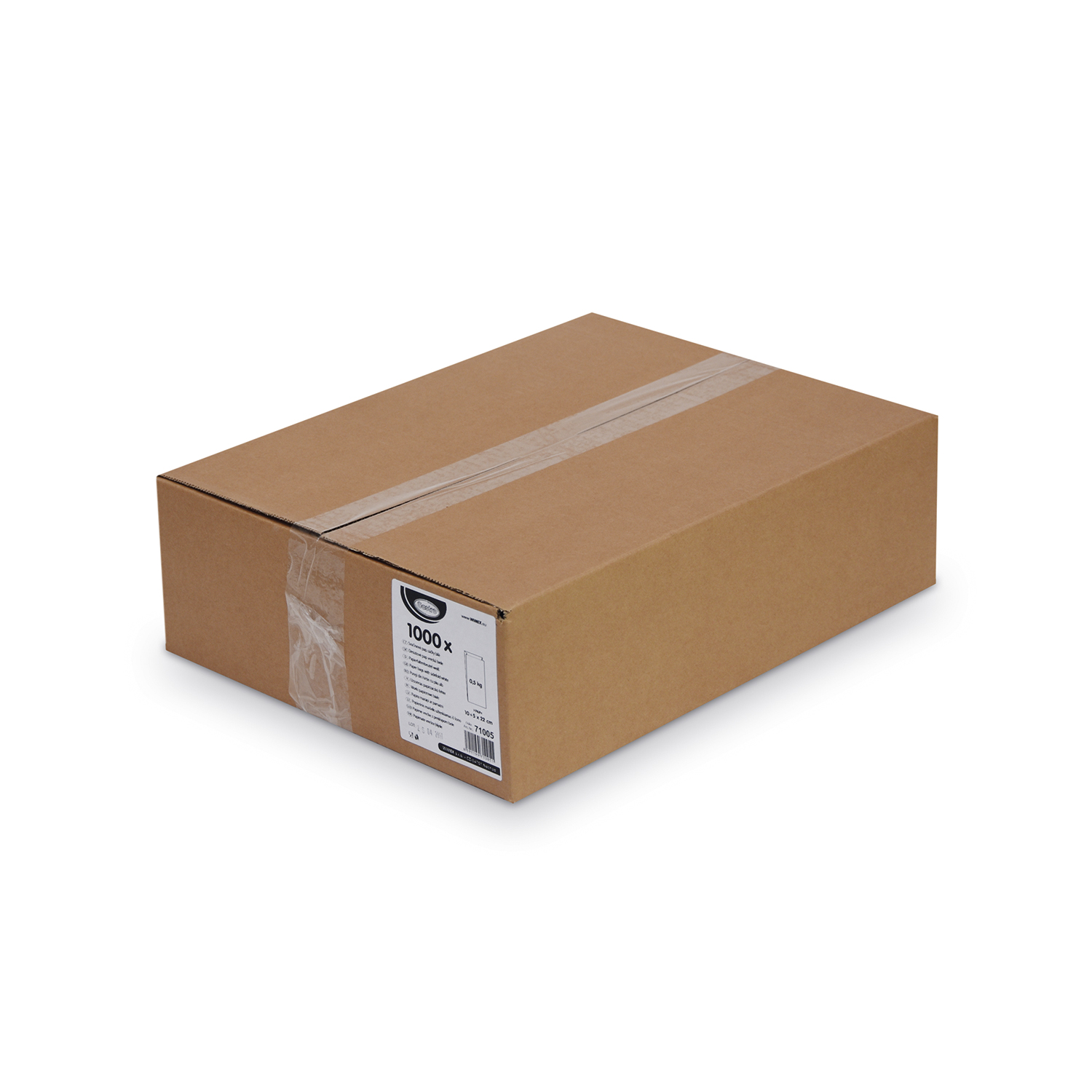 Papierfaltenbeutel weiß 10+5 x 22 cm 0,5kg - 1000 Stück