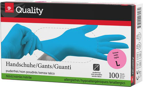 Einweghandschuhe Nitril L blau 100 Stück QUALITY 975752