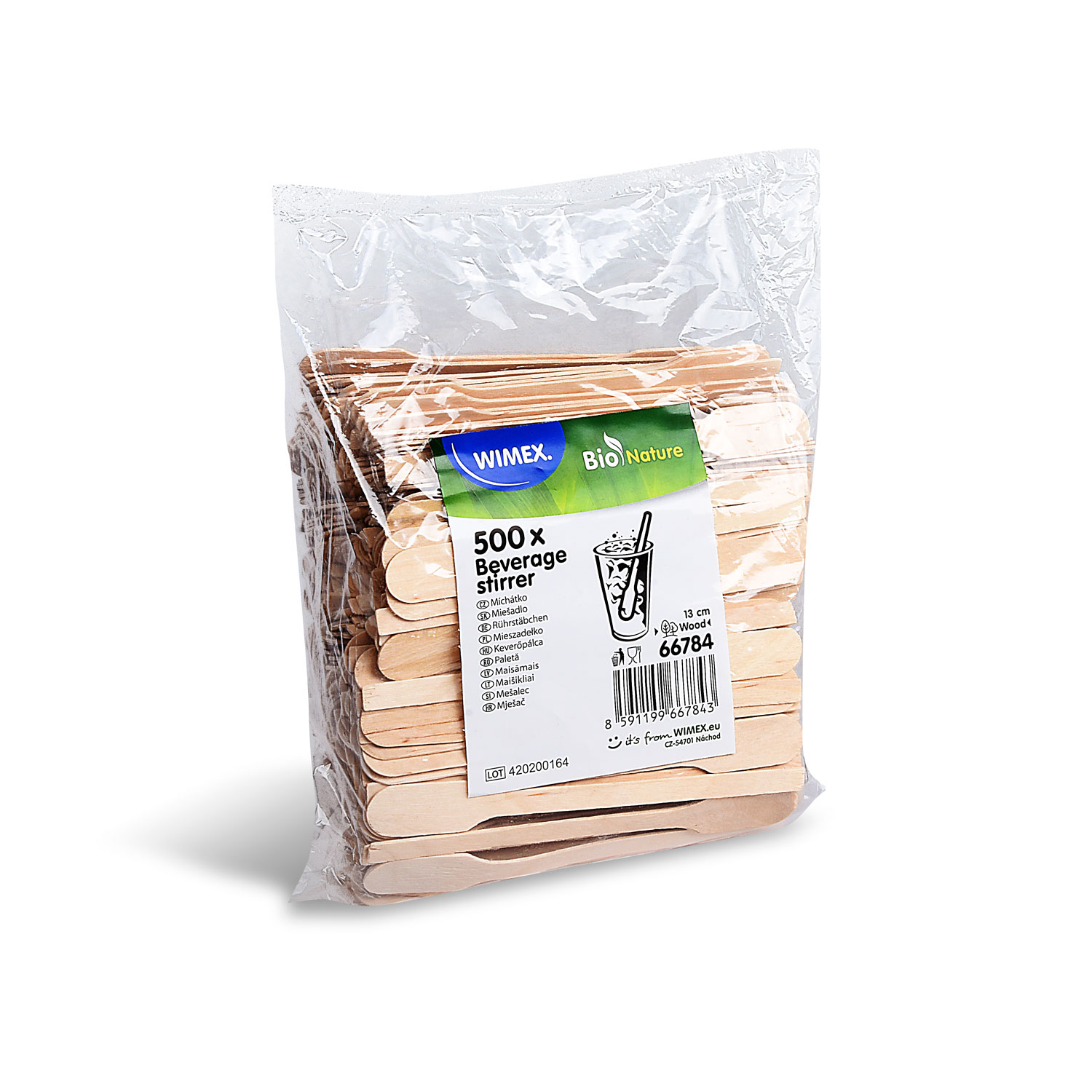 Rührstäbchen aus Holz Paddelform 13cm - 500 Stück