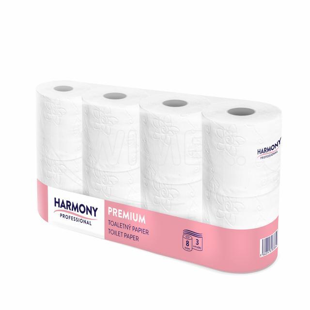 Toilettenpapier (Tissue) Harmony Professional 3-lagig weiß 250 Blatt - 8 Stück