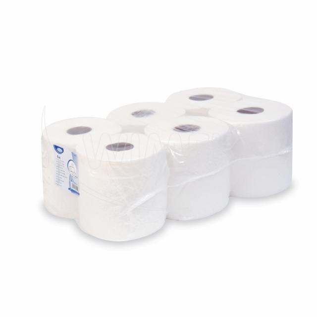 Putztuchrolle (PAP) 2-lagig geprägt weiß 17cm 19cm x 100m - 6 Stück