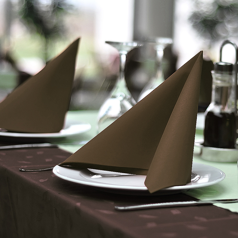 Airlaid Serviette PREMIUM braun 40 x 40 cm - 50 Stück