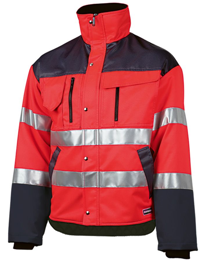 Warnschutz-Winterjacke PROFIWORK INVERNO REFLEX, leuchtrot/grau