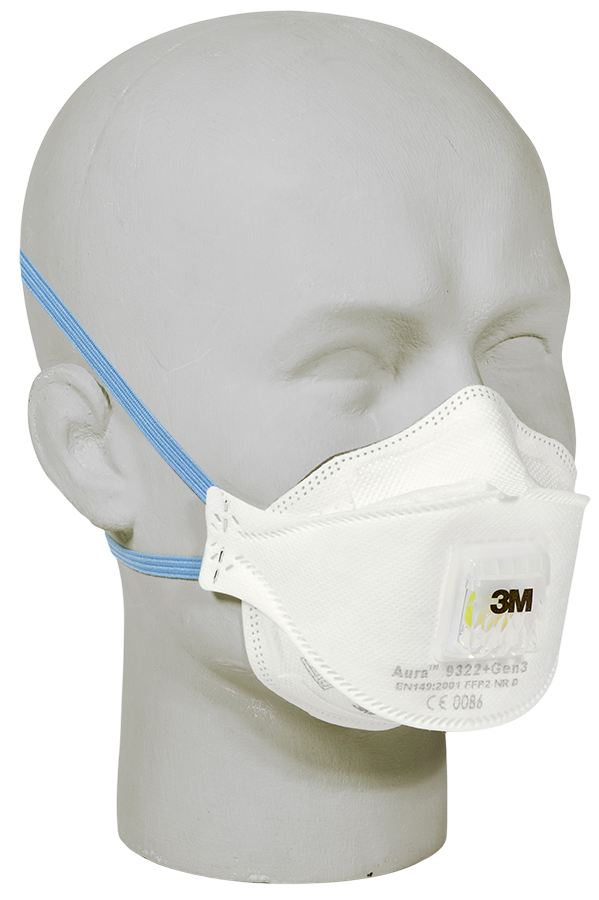3M Aura 9322+ Atemschutzmaske FFP2 mit Ausatemventil - 1 Box à 10 Masken