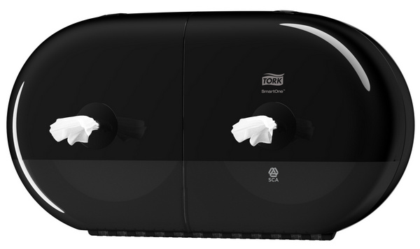TORK-682008 SmartOne Mini Doppelrollenspender für Toilettenpapier Schwarz - T9