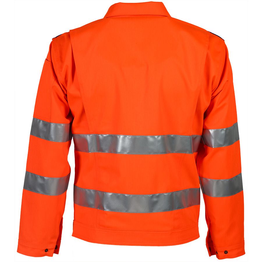 Warnschutz-Bundjacke PROGRESSO REFLEX, leuchtorange/blau - Grösse 42/44