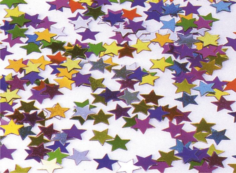 Metallic-Konfetti (PET) Sterne bunt gemischt 10mm 15g - 1 Stück