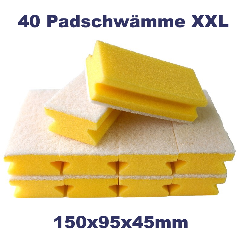 40 AlpineX Profi Padschwämme breit nicht kratzend Yellow