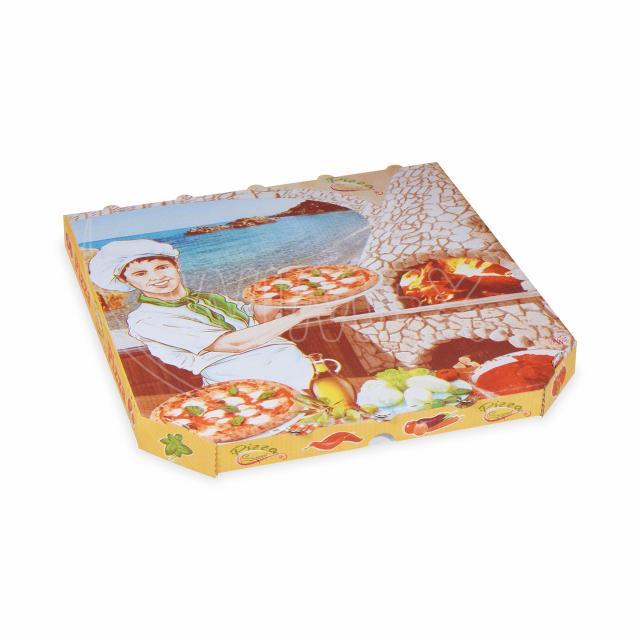 Pizzakarton aus Mikrowellpappe 33 x 33 x 3 cm - 100 Stück