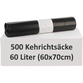 500x Mülleimerbeutel (LDPE) standard schwarz 60 x 70 cm 60L