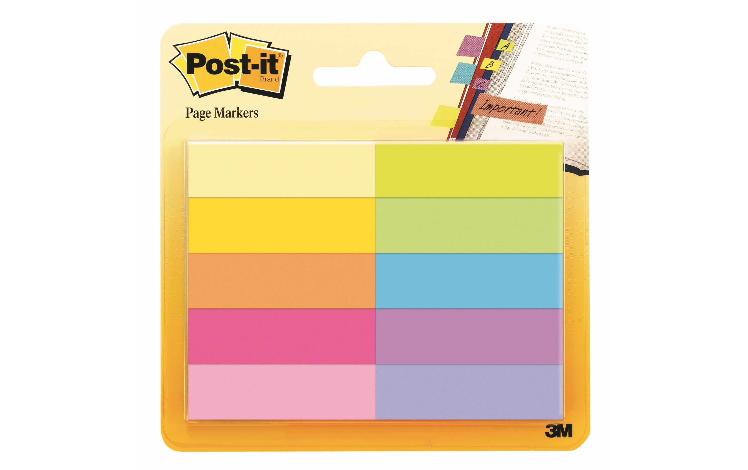 Papiermarker 44.4x12.7mm 10-farbig, 10x50 Blatt POST-IT 67010ABEU