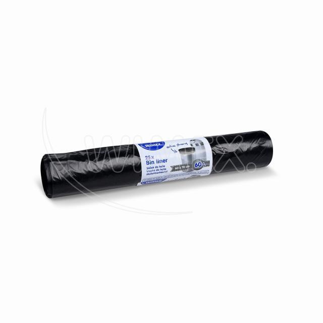 Kehrichtsack LDPE schwarz 60 x 70 cm 60 l stark, Packung mit 25 Stück