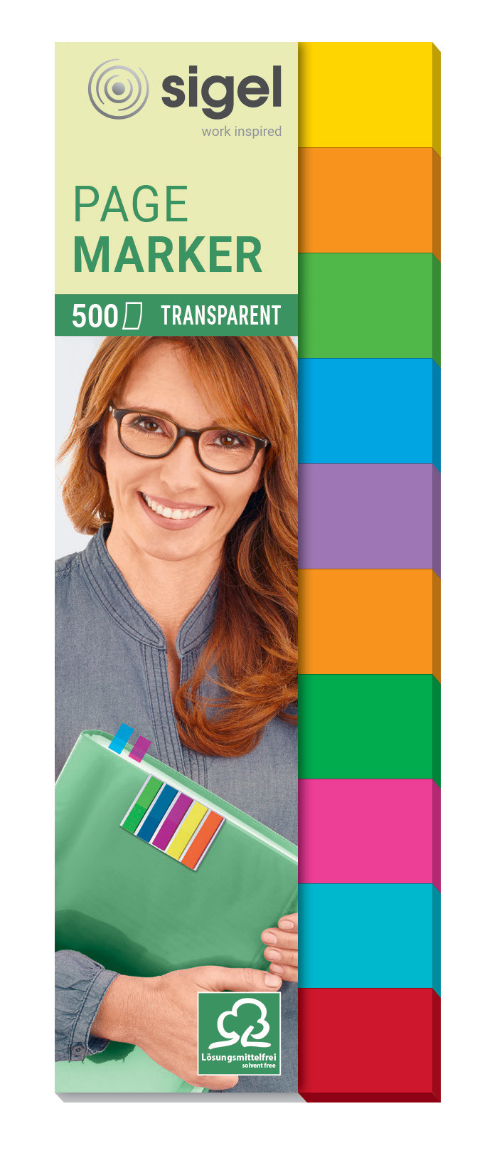 Haftmarker Film Multicolor 10 Farben,44x12,5mm,500 BL SIGEL HN684