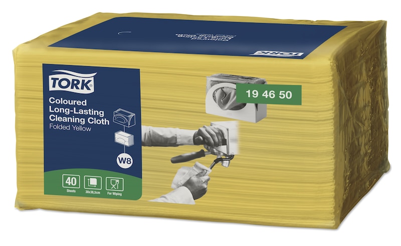 40x TORK 194650 Langlebige Farbige Reinigungstücher Gelb - W8
