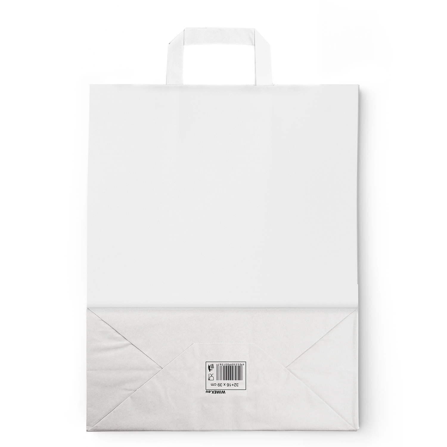 Papiertragetasche weiß 32+16 x 39 cm - 250 Stück