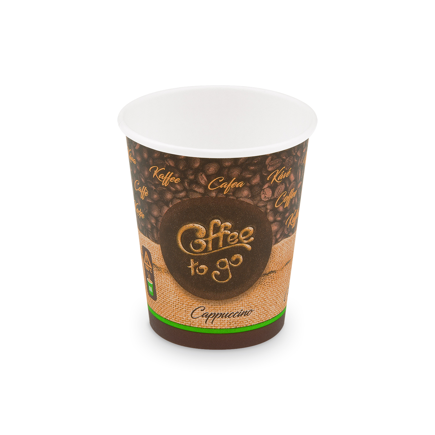Pappbecher Coffee to go FSC Mix/PE Ø 80 mm 280 ml Motiv, Packung mit 50 Stück